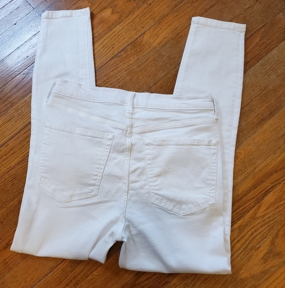 Free People Mid-Rise Busted Knee White Skinny Jeans 30W, Casual - Picture 10 of 10